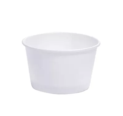 Round Paper Container | White Ice Cream Cup, 245 ml