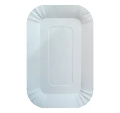 Тарелка бумажная прямоугольная Snack Plate, белая, мелованная