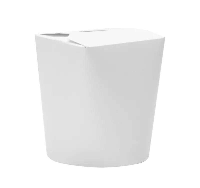 Round Paper Noodle Box, White, 500 ml