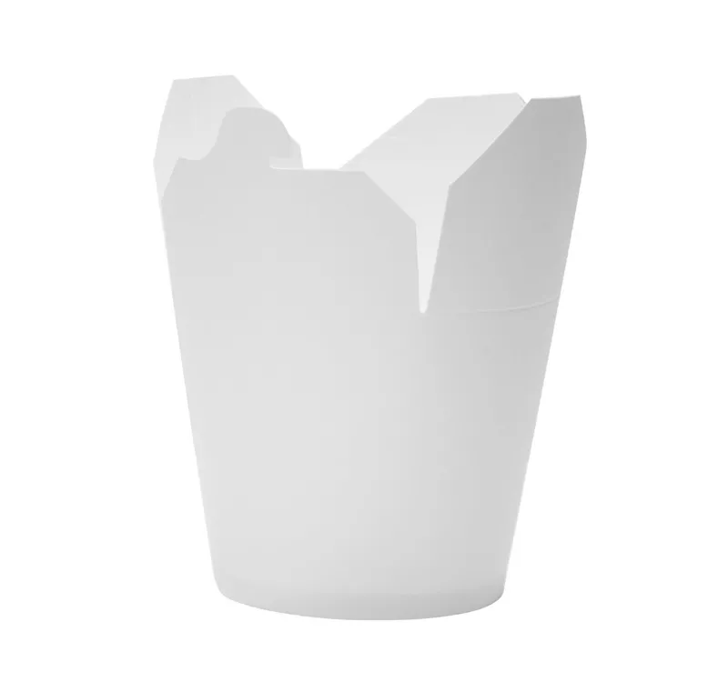 Round Paper Noodle Box, White, 700 ml - 2