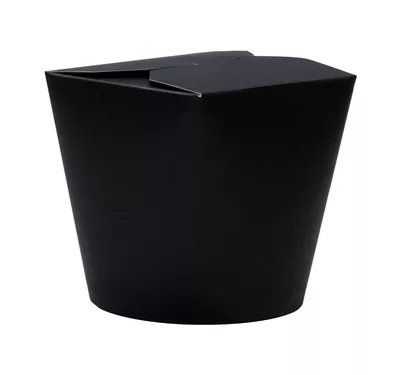 Round Paper Noodle Box, Black, 700 ml