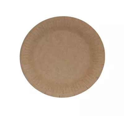 Тарелка бумажная Snack Plate, крафт/крафт, 180 мм