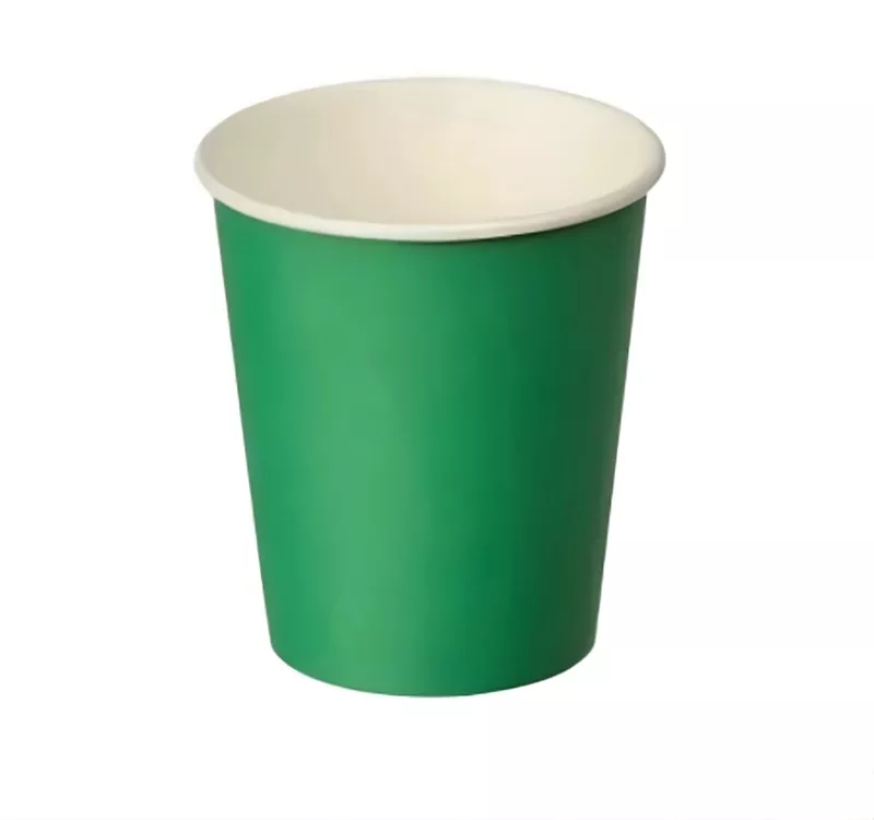 Single Wall Hot Paper Cup, Green, 205 ml