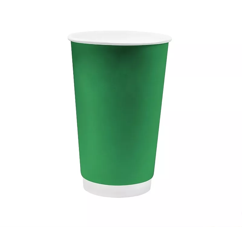 Double Wall Hot Paper Cup, Green, 400 ml