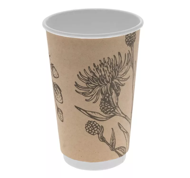 Double Wall Hot Paper Cup, Botanics, 400 ml