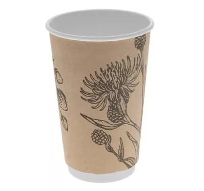 Double Wall Hot Paper Cup, Botanics, 400 ml