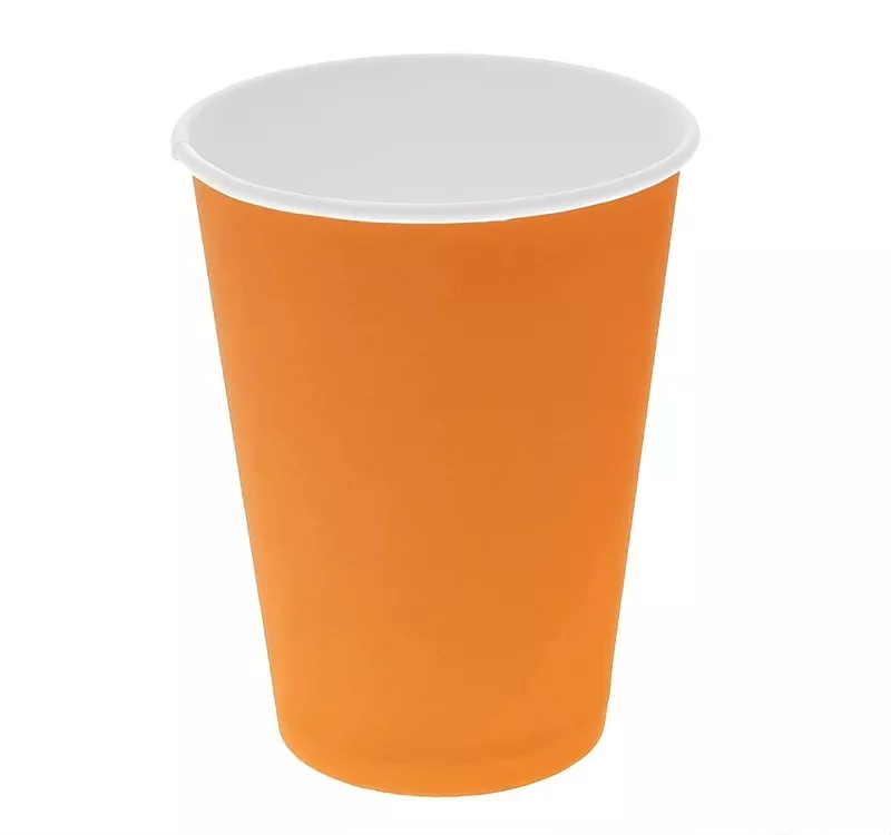 Single Wall Hot Paper Cup, Orange, 300 ml