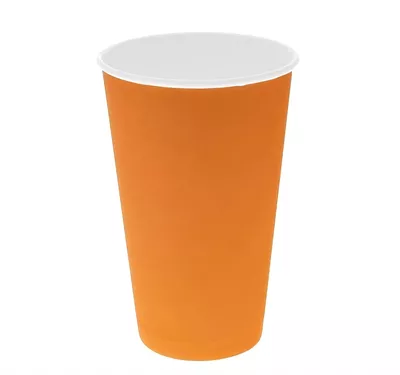 Single Wall Hot Paper Cup, Orange, 400 ml