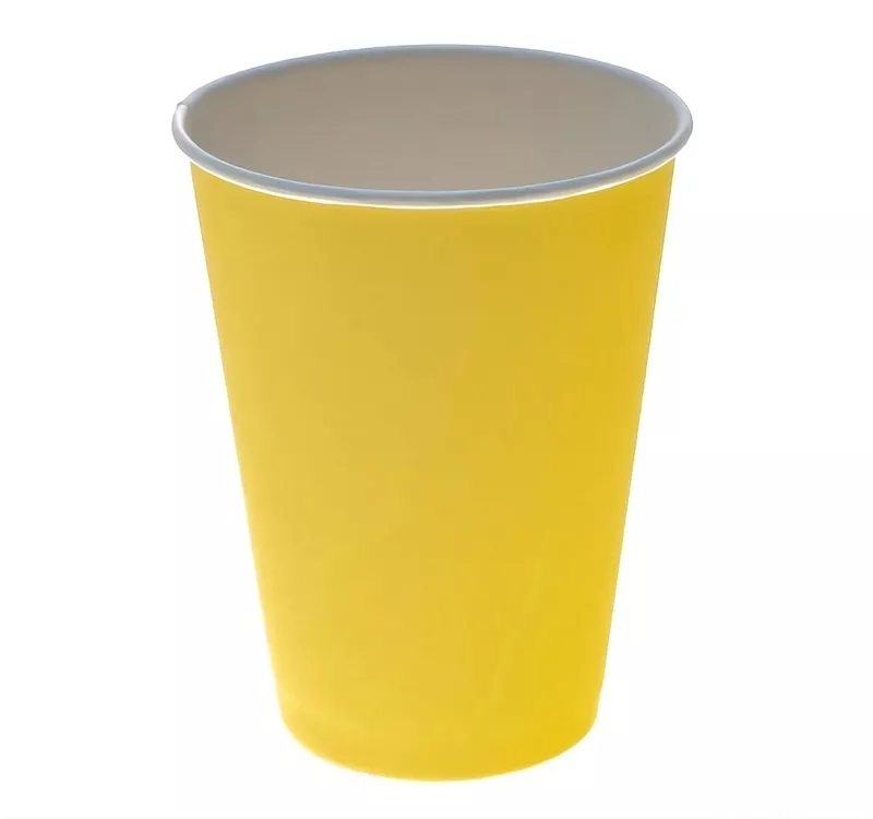 Single Wall Hot Paper Cup, Yellow, 300 ml