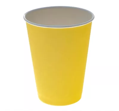 Single Wall Hot Paper Cup, Yellow, 300 ml