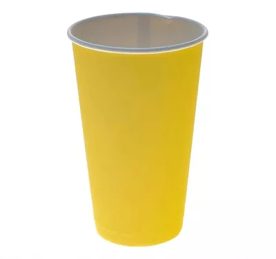 Single Wall Hot Paper Cup, Yellow, 400 ml