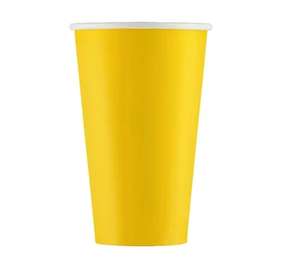 Single Wall Hot Paper Cup, Yellow, 500 ml