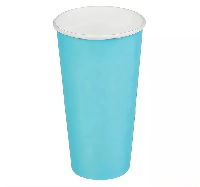 Single Wall Hot Paper Cup, Turquoise, 400 ml