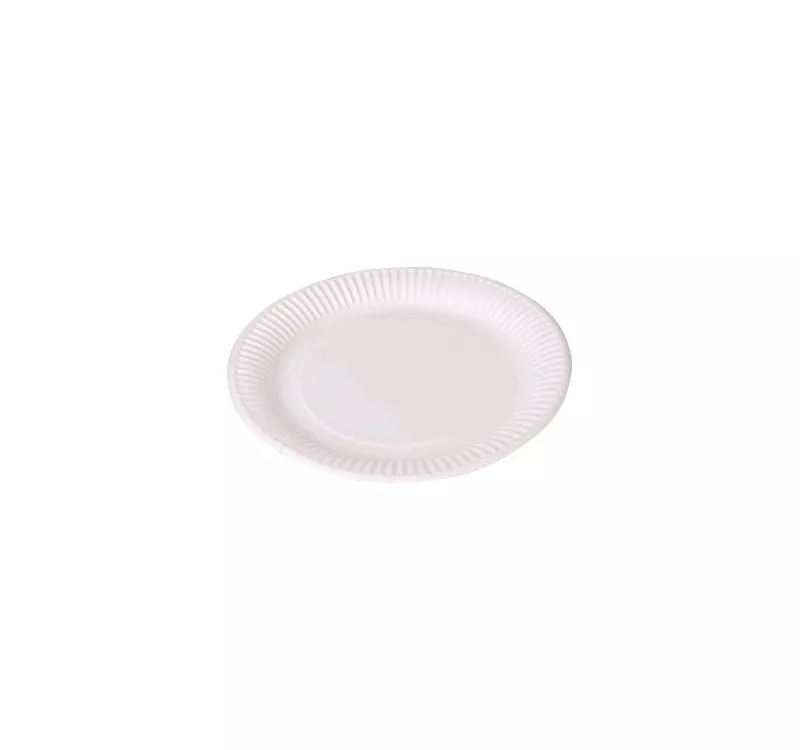 Тарелка бумажная Snack Plate белая  ламинированная, 180 мм