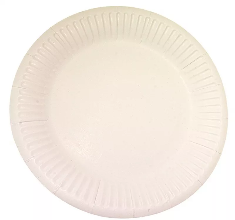 Тарелка бумажная Snack Plate белая  ламинированная, 230 мм