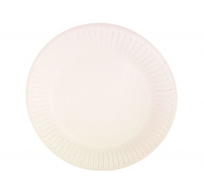 Тарелка бумажная Snack Plate белая  с биоламинацией, 180 мм