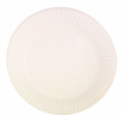 Тарелка бумажная Snack Plate белая  с биоламинацией, 230 мм