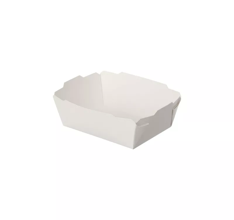 Контейнер бумажный Crystal Box с плоской крышкой, белый, 400 мл  - 3