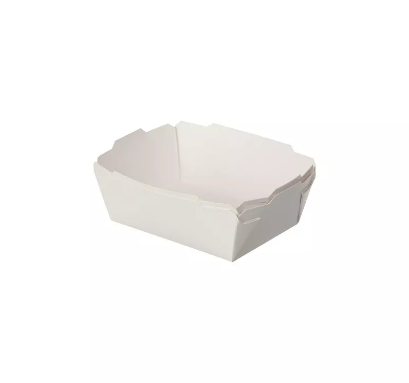 Контейнер бумажный Crystal Box с плоской крышкой, белый, 400 мл  - 4