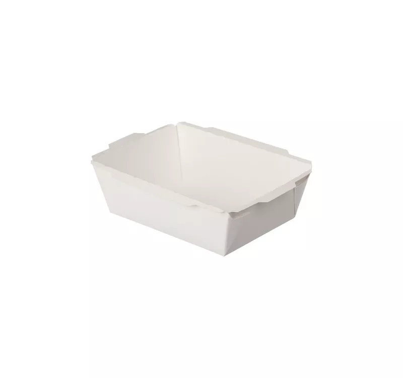 Контейнер бумажный Crystal Box с плоской крышкой, белый, 400 мл  - 6