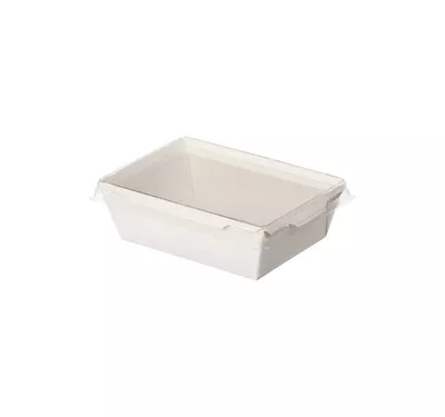 Контейнер бумажный Crystal Box с плоской крышкой, белый, 400 мл 
