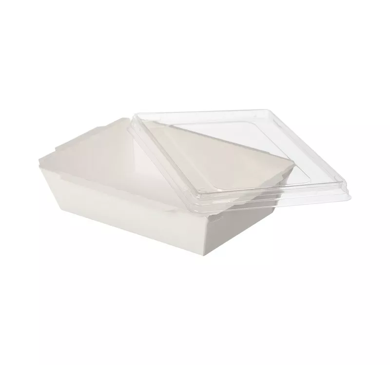 Контейнер бумажный Crystal Box с плоской крышкой, белый, 500 мл  - 2