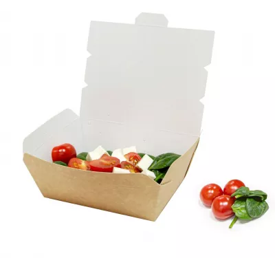 Бумажный контейнер для доставки еды 600 мл Lunch2Go